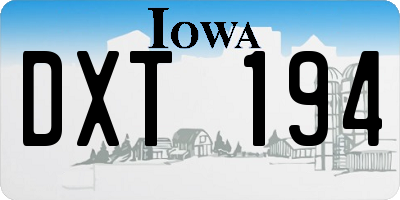 IA license plate DXT194