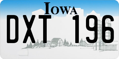 IA license plate DXT196