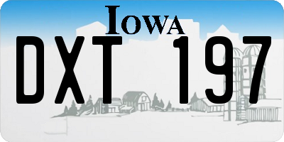 IA license plate DXT197