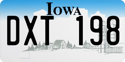 IA license plate DXT198