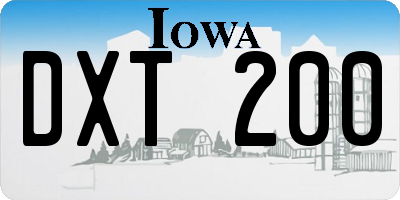 IA license plate DXT200