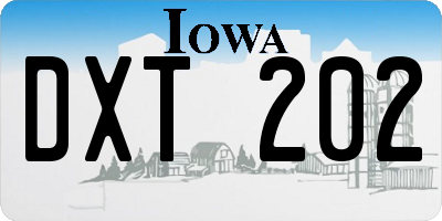IA license plate DXT202