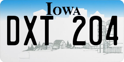 IA license plate DXT204