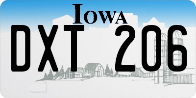 IA license plate DXT206