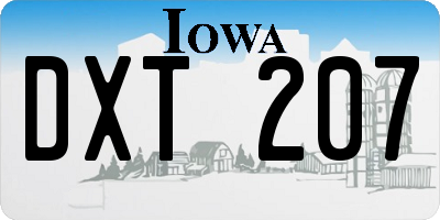 IA license plate DXT207