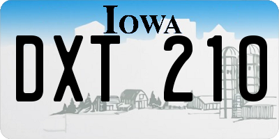 IA license plate DXT210