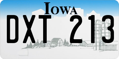 IA license plate DXT213