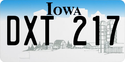 IA license plate DXT217