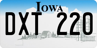 IA license plate DXT220