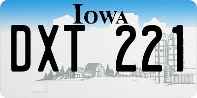 IA license plate DXT221