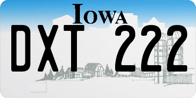 IA license plate DXT222