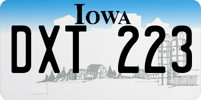 IA license plate DXT223