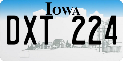 IA license plate DXT224