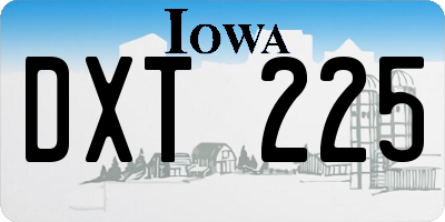 IA license plate DXT225