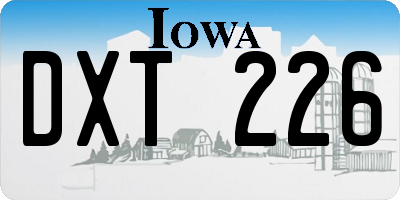 IA license plate DXT226