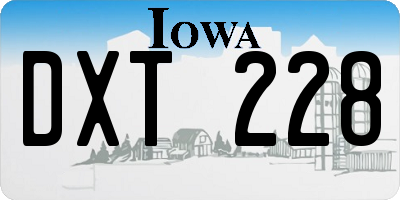 IA license plate DXT228