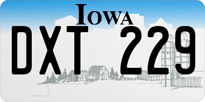IA license plate DXT229