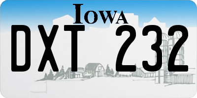 IA license plate DXT232