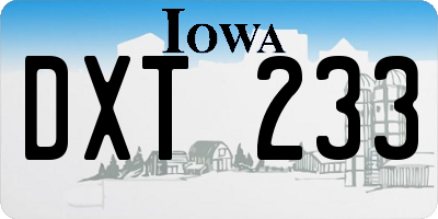 IA license plate DXT233