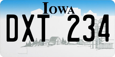 IA license plate DXT234