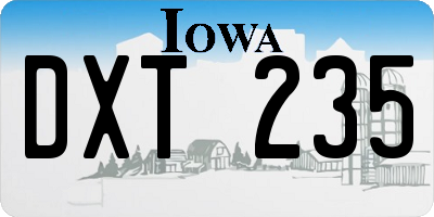 IA license plate DXT235