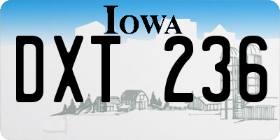 IA license plate DXT236
