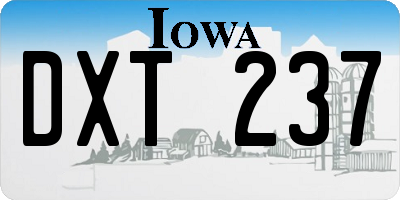 IA license plate DXT237