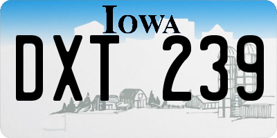 IA license plate DXT239