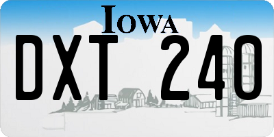 IA license plate DXT240
