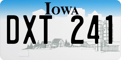 IA license plate DXT241