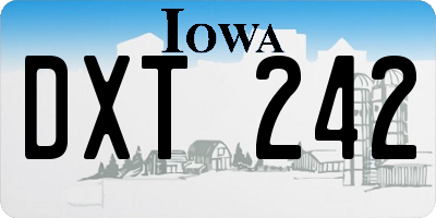 IA license plate DXT242