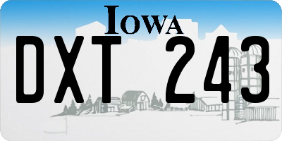 IA license plate DXT243