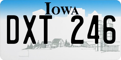 IA license plate DXT246