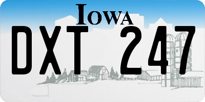 IA license plate DXT247