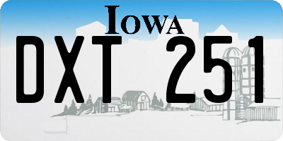 IA license plate DXT251