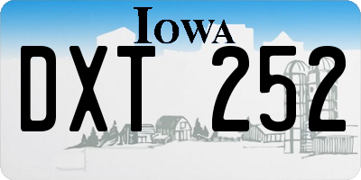 IA license plate DXT252