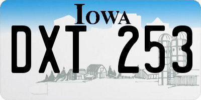 IA license plate DXT253