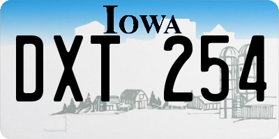 IA license plate DXT254