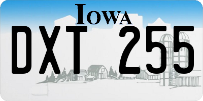 IA license plate DXT255