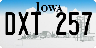 IA license plate DXT257