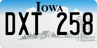 IA license plate DXT258