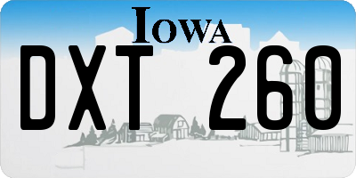 IA license plate DXT260