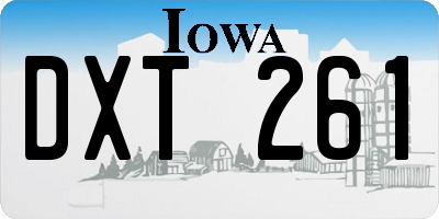 IA license plate DXT261