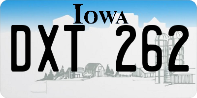 IA license plate DXT262