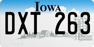 IA license plate DXT263