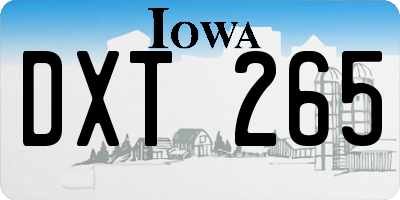 IA license plate DXT265