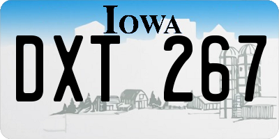 IA license plate DXT267