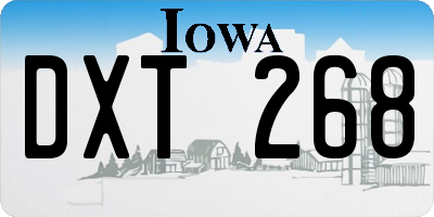 IA license plate DXT268