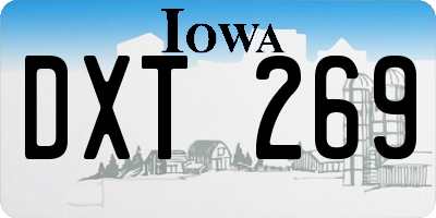 IA license plate DXT269