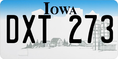 IA license plate DXT273